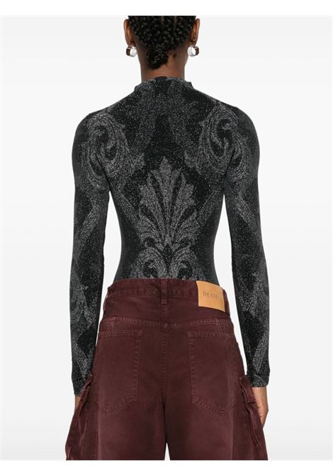 Black and silver floral-jacquard metallic bodysuit Wolford x etro - women WOLFORD X ETRO | 771147124